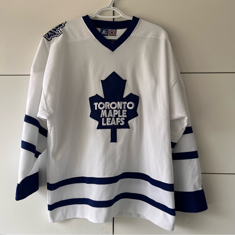 Vintage Starter Toronto Maple Leafs White & Navy Hockey Jersey